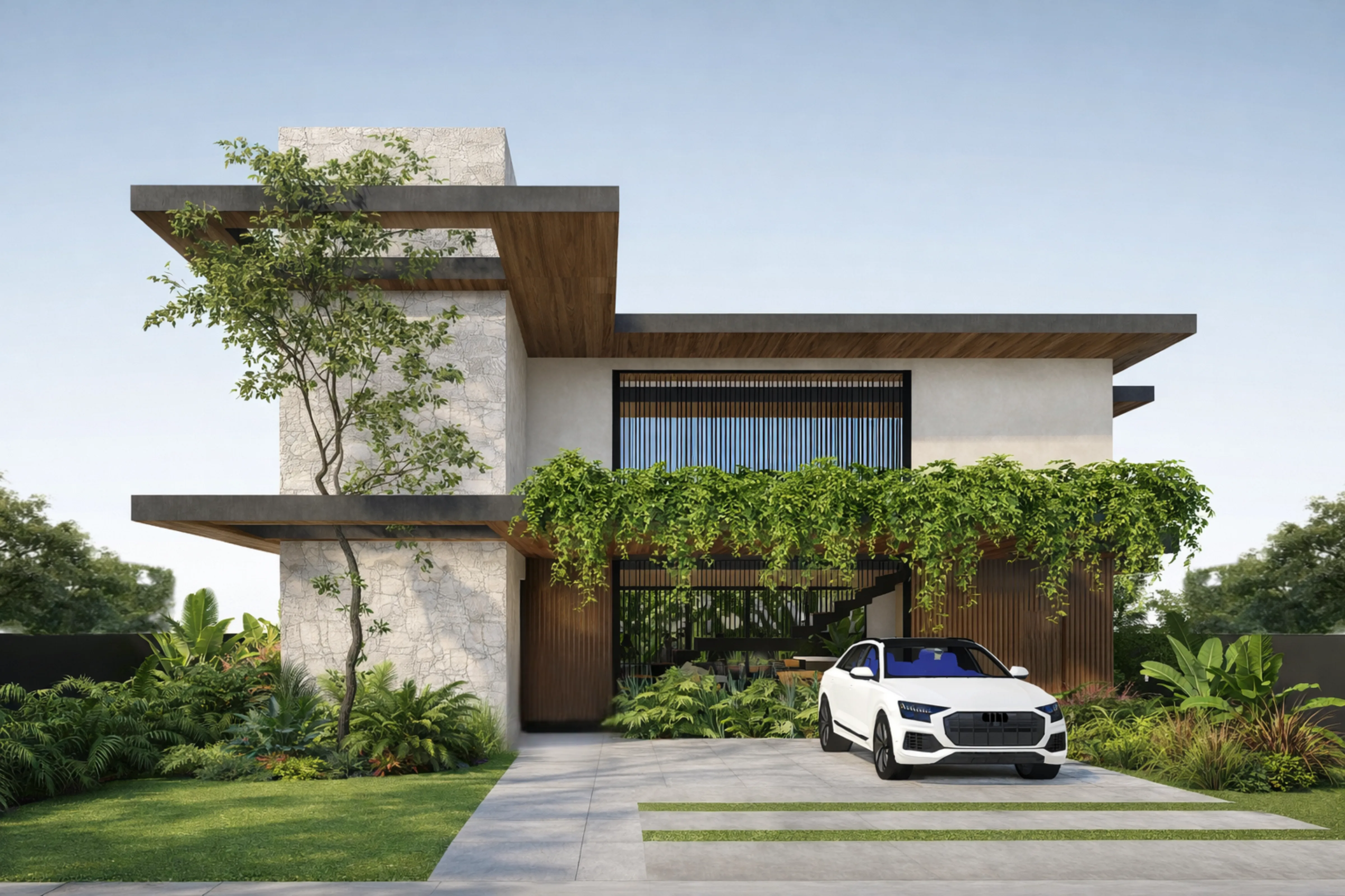 Fachada contemporânea em Porto Alegre